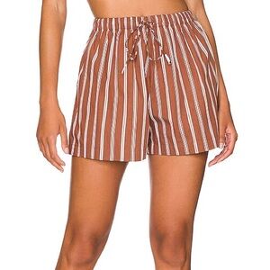 Faithfull the Brand Brown Striped Shorts